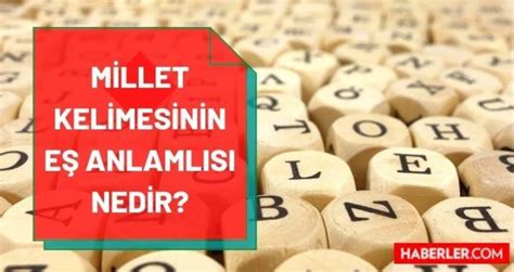 millet eş anlamlısı ne